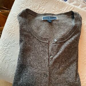 Karen Scott Heathered Charcoal Button-Front Cardigan